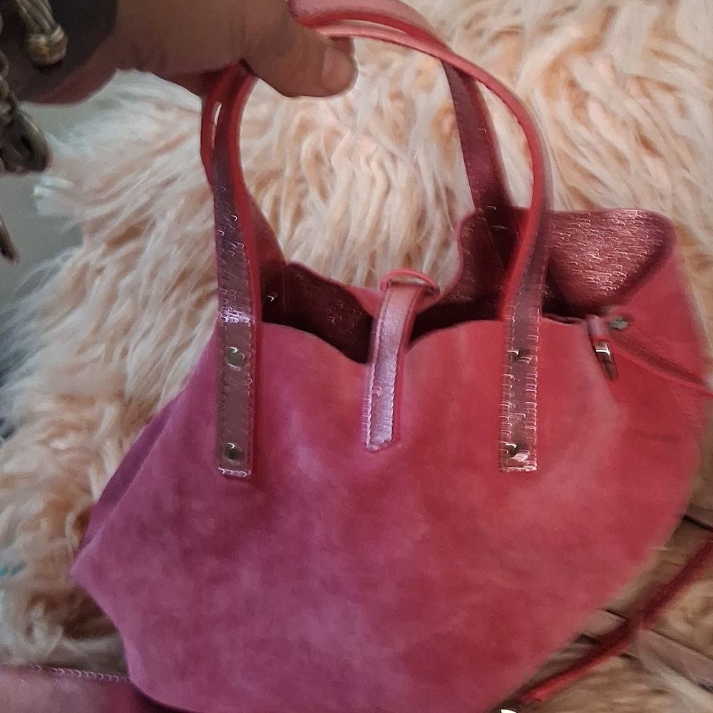 NWOT TIFFANY & CO  Pink Women's Reversible Suede And Pink Metallic Bag - Picture 13 of 13